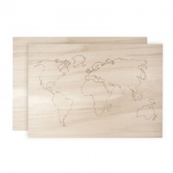 3D Fali dekoráció, világtérkép - 42 x 29,7 cm (2 részes)
