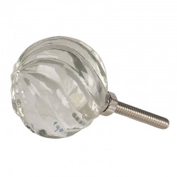 Üveg bútorgomb, bordázott (4 cm)