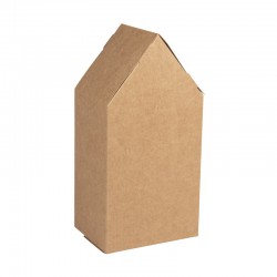 3 db hajtogatós házikó doboz, 10x7,5x20 cm - natúr