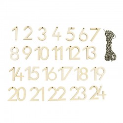 Fa adventi naptár számok zsinórral (3 cm)